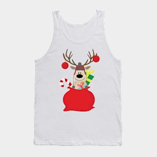 Santa Claus sends you Surprise gif with Mr Reindeer this Christmas Tank Top